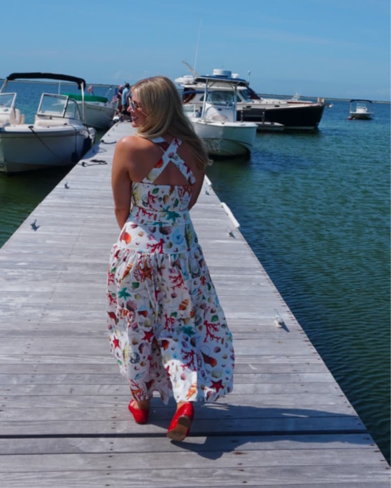Sea Coastal Print Skirt And Crop Top Set - Image 4