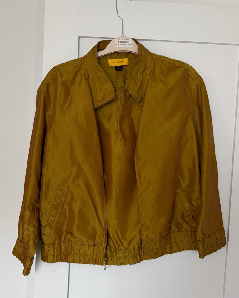 St. John Gold Zip-Up Athletic Jacket - Image 1