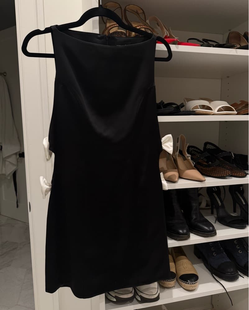 Black Mini Retrofete Dress - Image 5