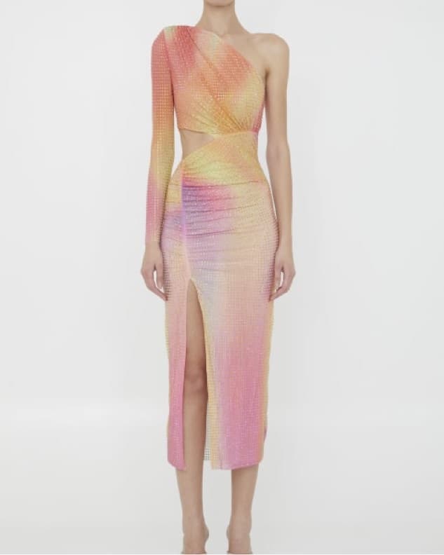 Self Portrait Rainbow Rhinestone Dress - Image 4