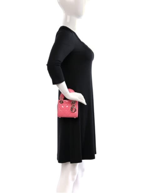 Pink micro lady dior patent leather - Image 2