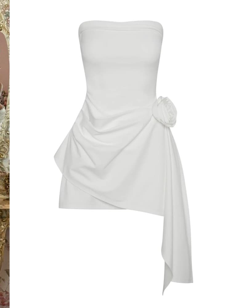 Leau Rosette Strapless Mini Dress  - Image 4