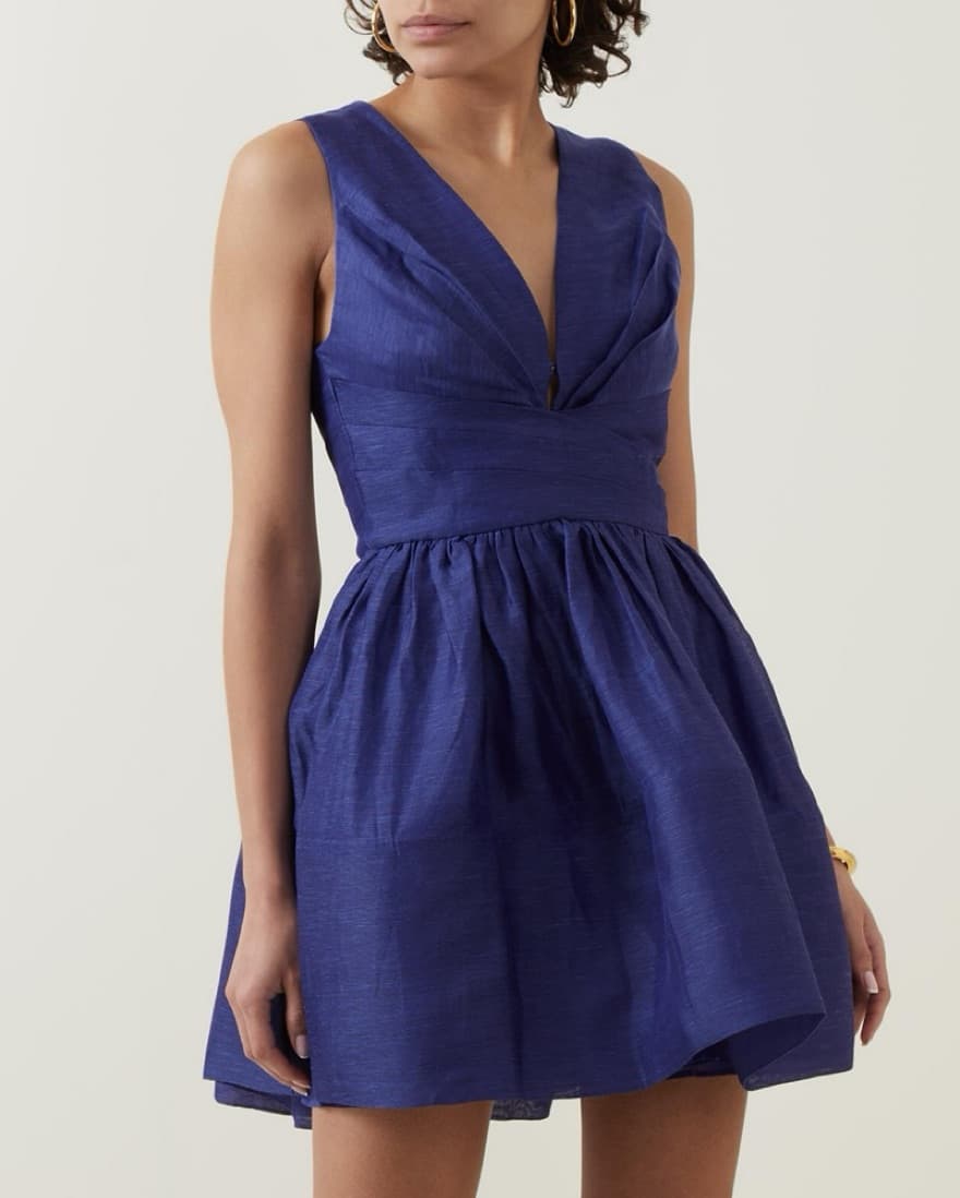 Zimmermann V Neck Ultramarine Mini Dress - Image 3