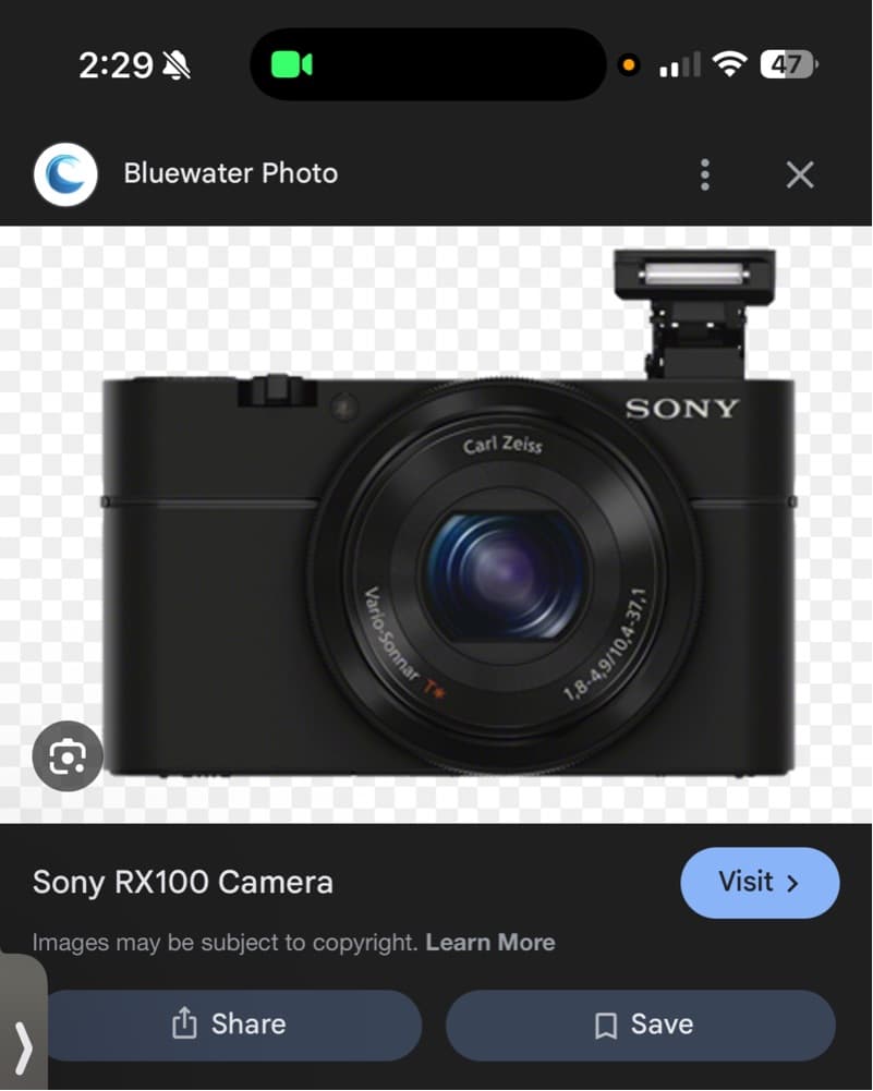 Sony RX100 Compact Camera - Image 1