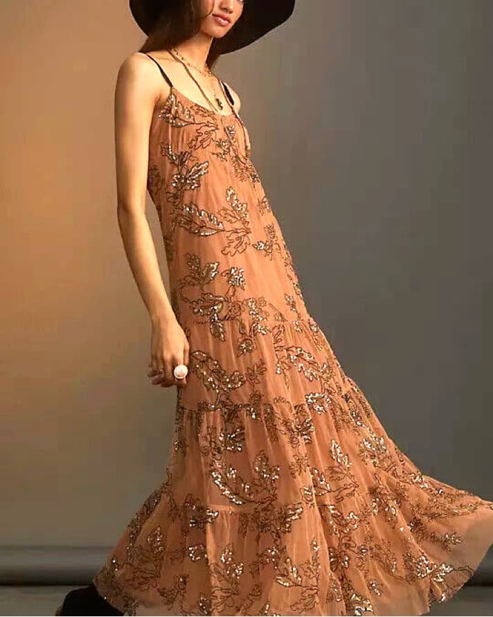 Anthropologie Sequin Tulle Maxi Dress - Image 1