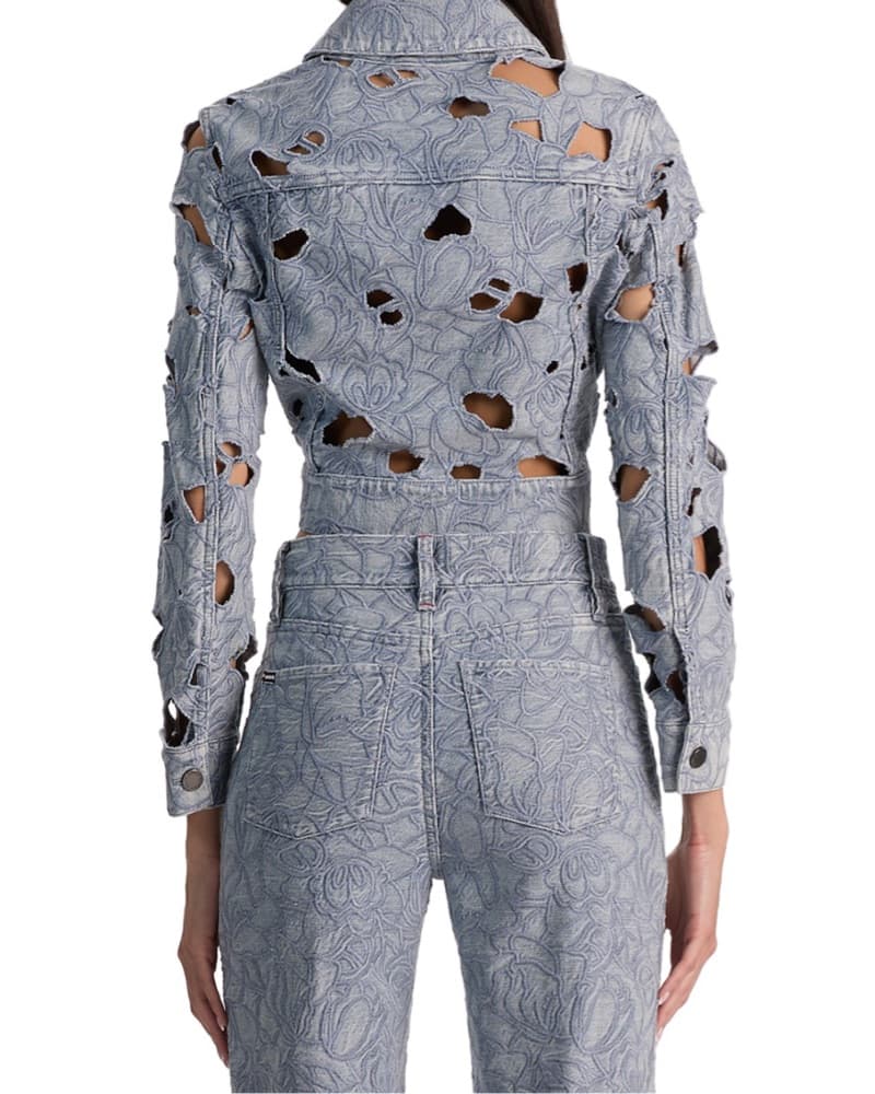 Alice+Olivia Floral Eyelet Jeans  - Image 3