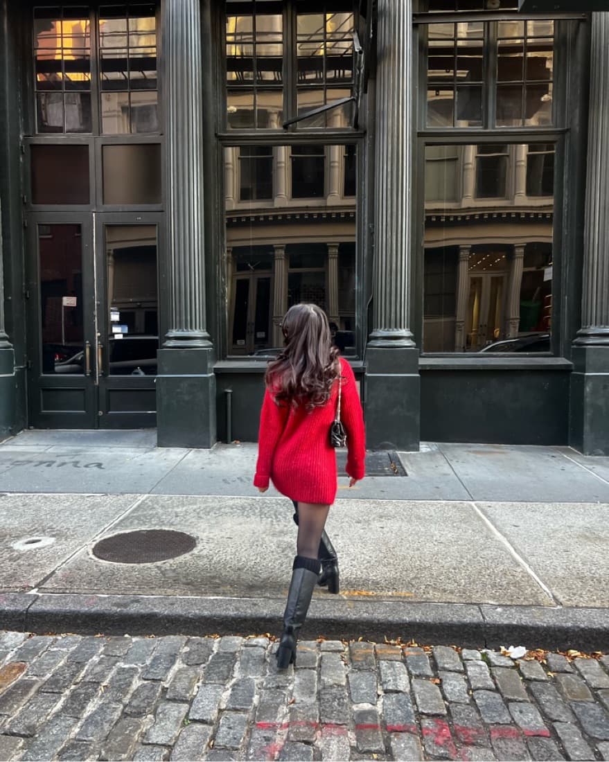 Red Sweater Dress - Image 3