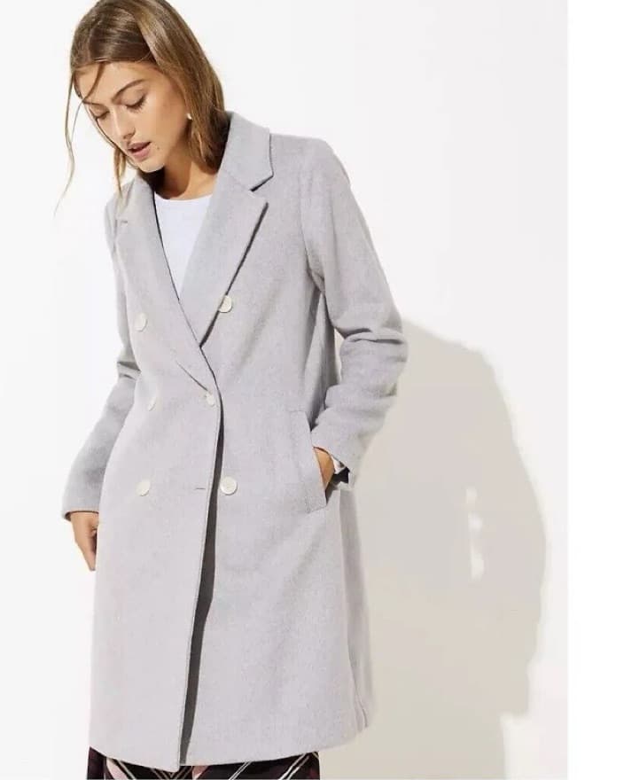 Loft Gray Wool Blend Coat XXSP - Image 1