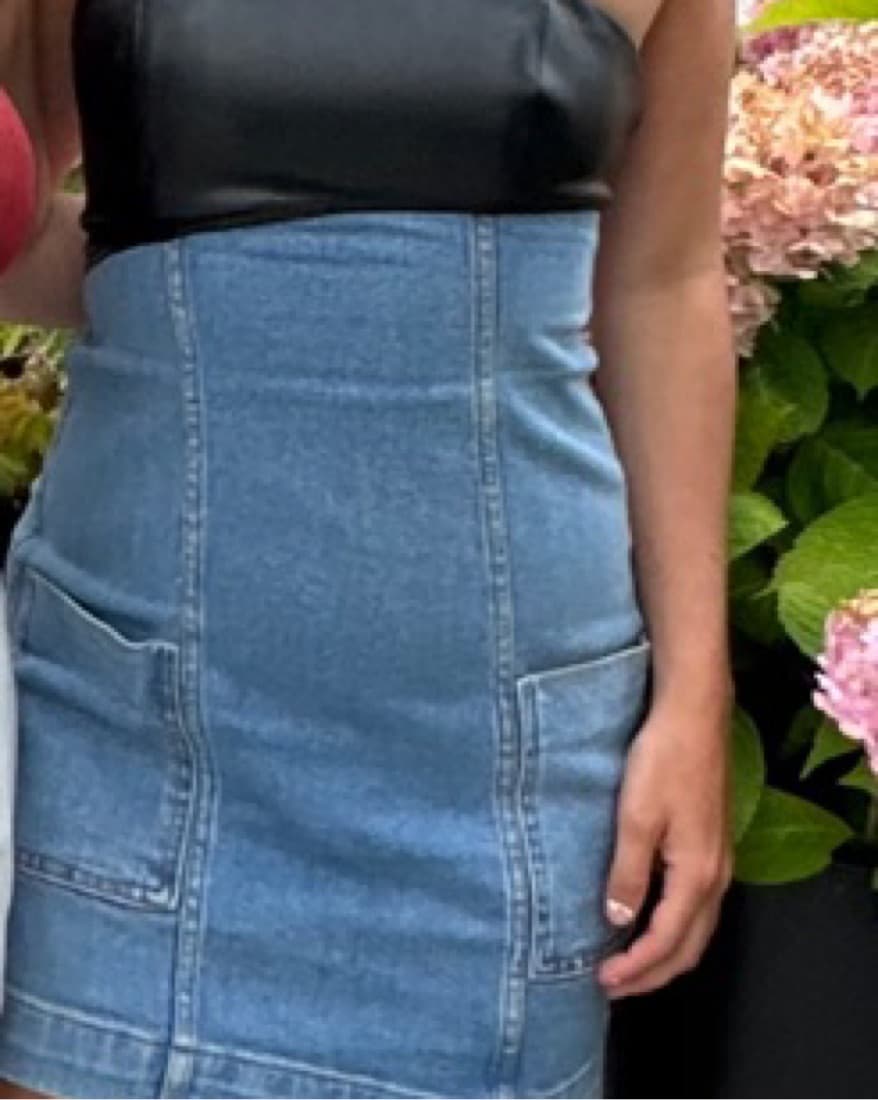 Staud Denim And Leather Dress  - Image 3