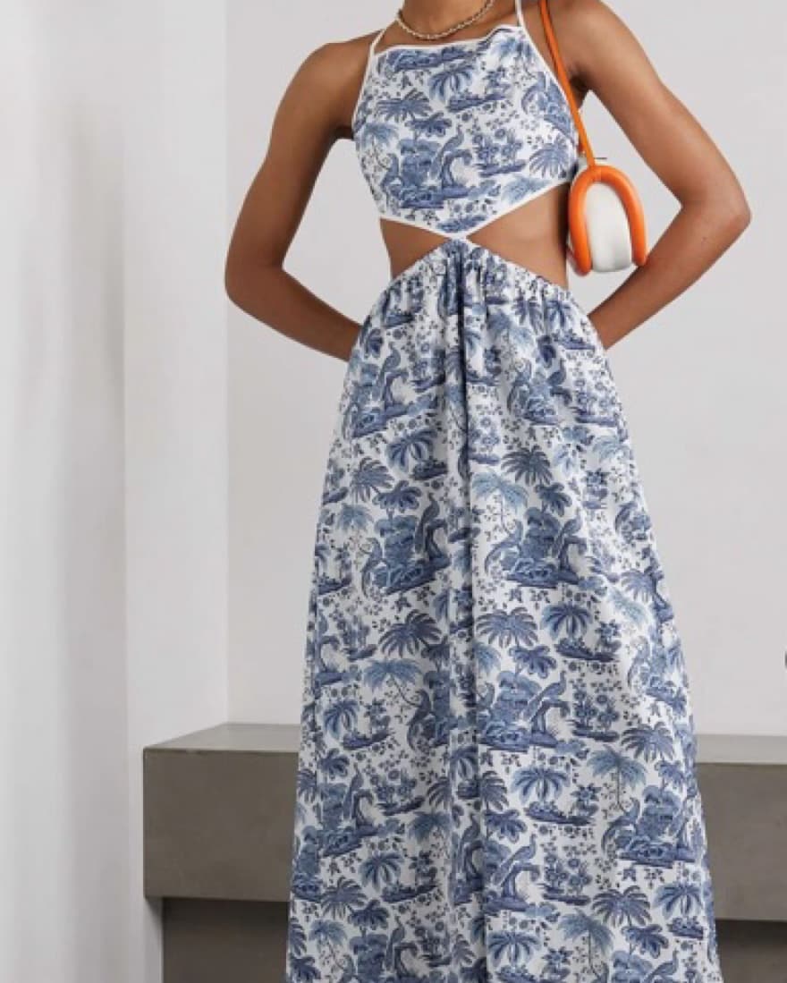 Staud Myla Tropical Cutout Poplin Maxi - Image 2