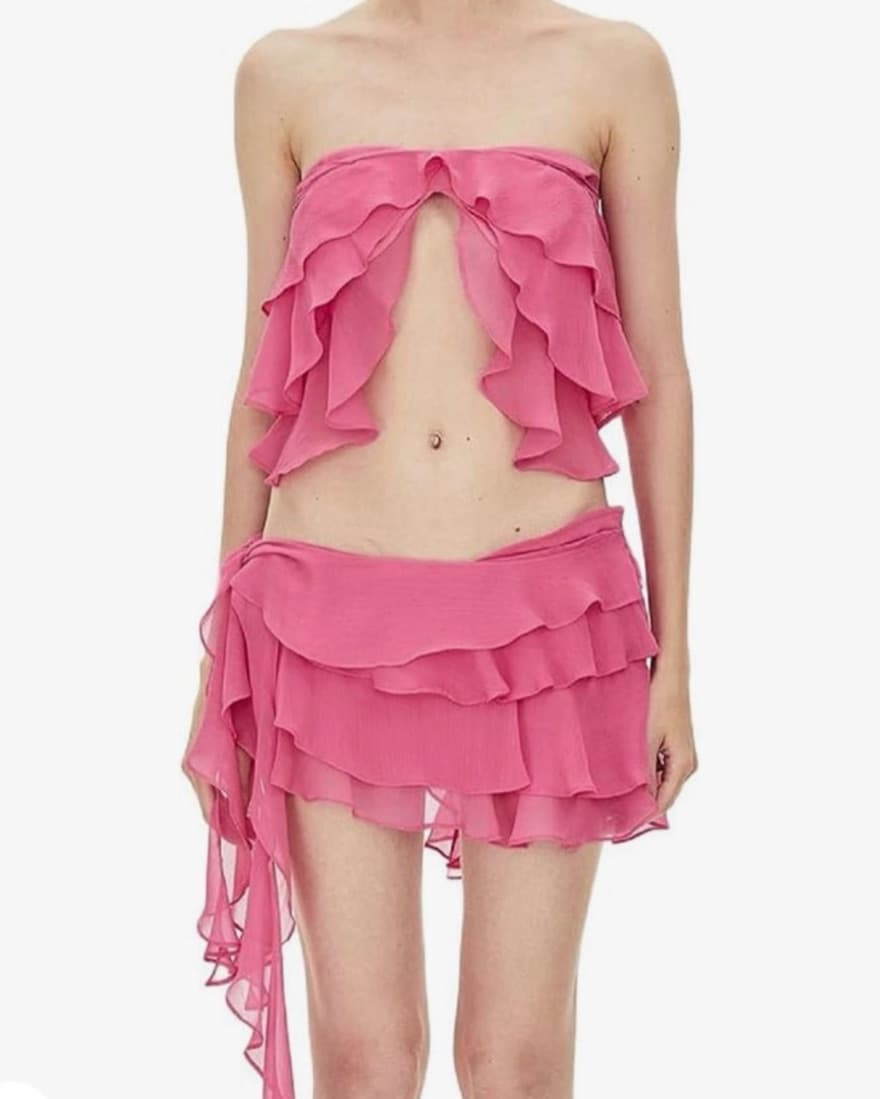 Pink Ruffle Skirt & Top Set - Image 1