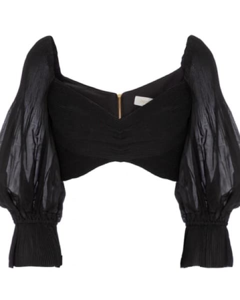 Puff Sleeve Cropped Top - Image 1