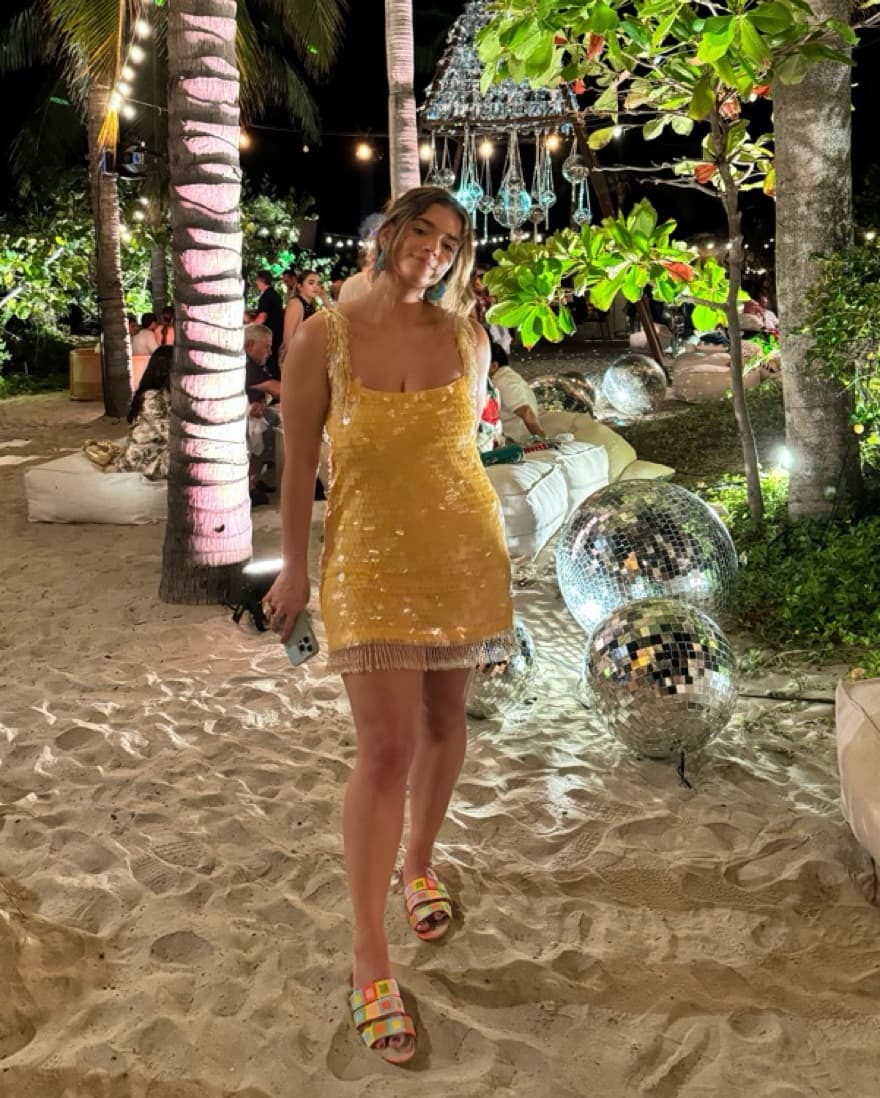 Alexis Yellow Sequin Mini Dress - Image 2