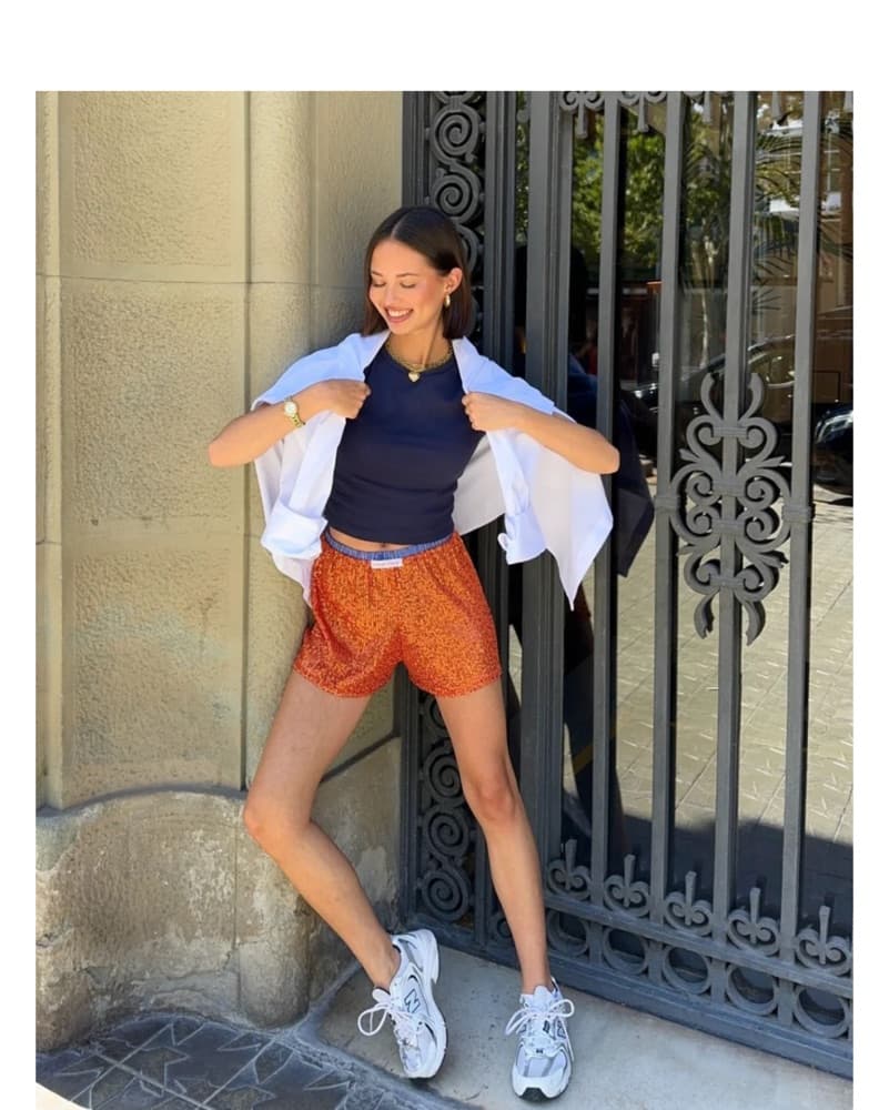 Hand Over orange sequin shorts  - Image 1