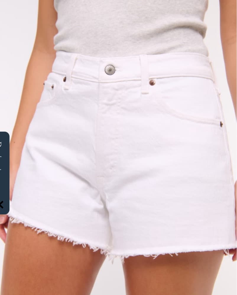 White High Rise 90s Cutoff Short - Image 2