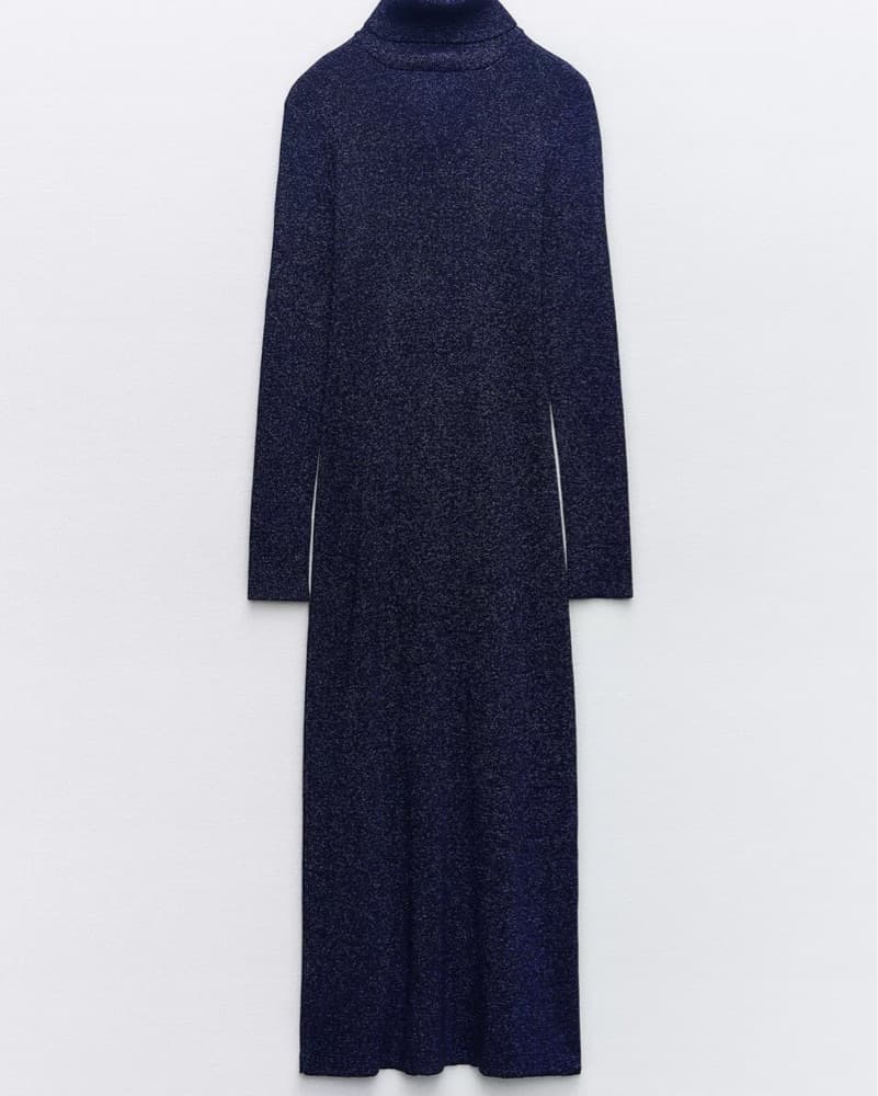 Metallic Thread Knit Midi Dress - Image 1