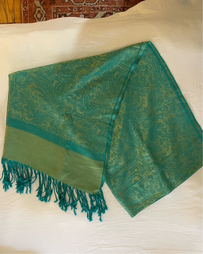 Vintage Green/Blue Shawl - Image 2