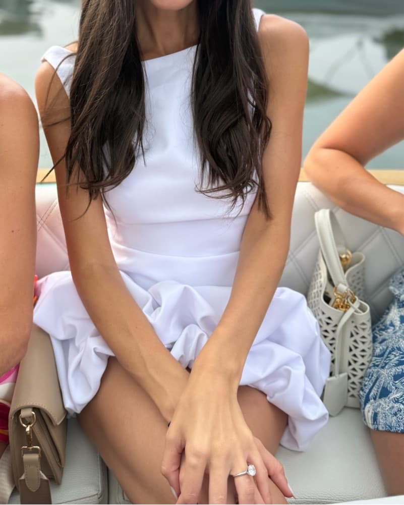 Chic White Ruffled Backless Mini Dress - Image 1