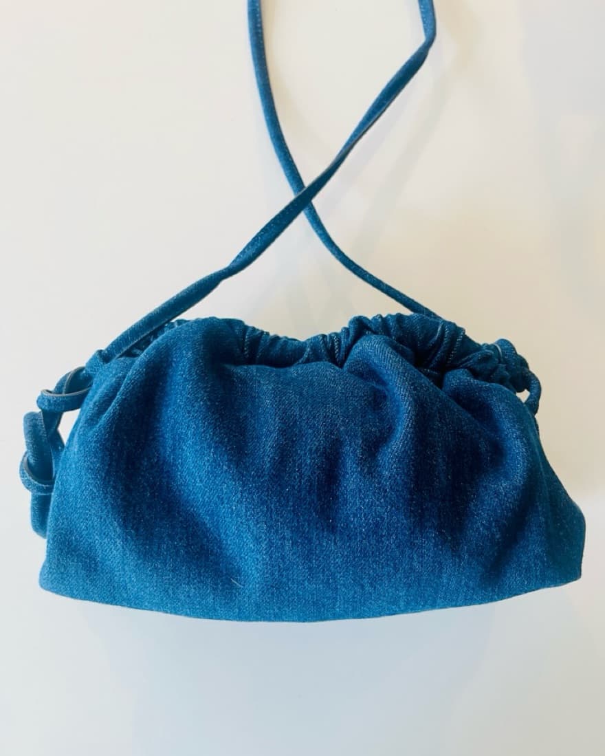 Denim Mansur Gavriel Small Moon Bag - Image 3