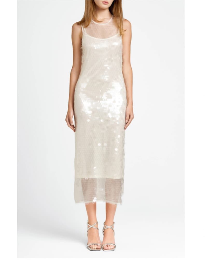 Ivory White Sequin Dress - Image 1