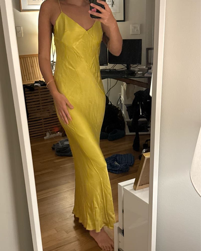 Shona Joy Plunged Silk Slip Dress - Image 4