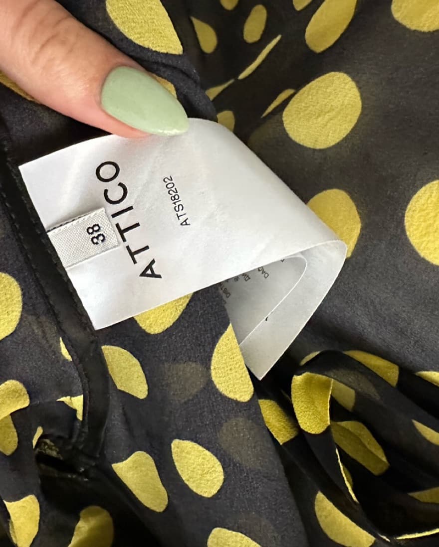 Attico Chiffon Polka Dot Wrap Top - Image 6