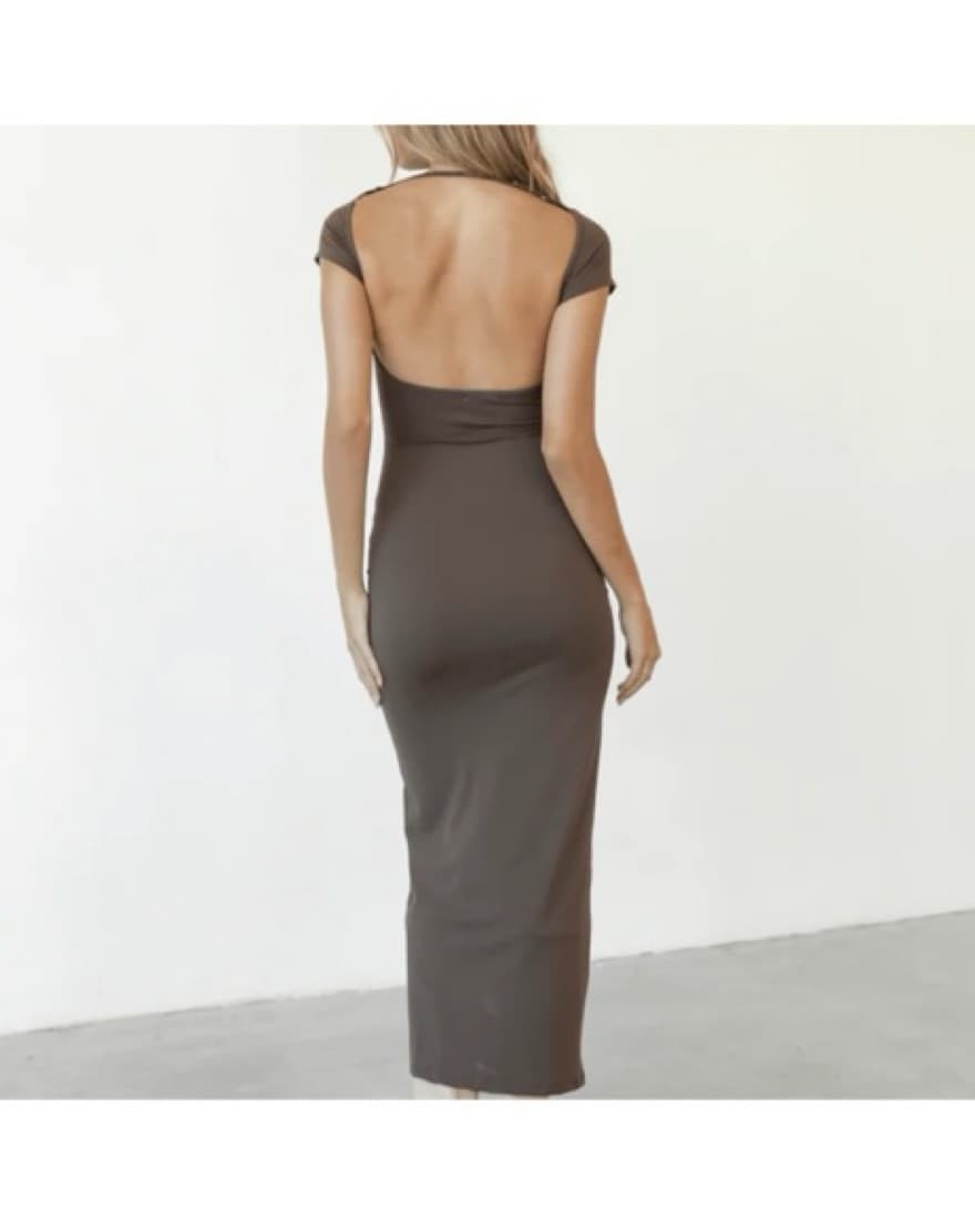 Charcoal Clothing Open Back Dress - Image 4