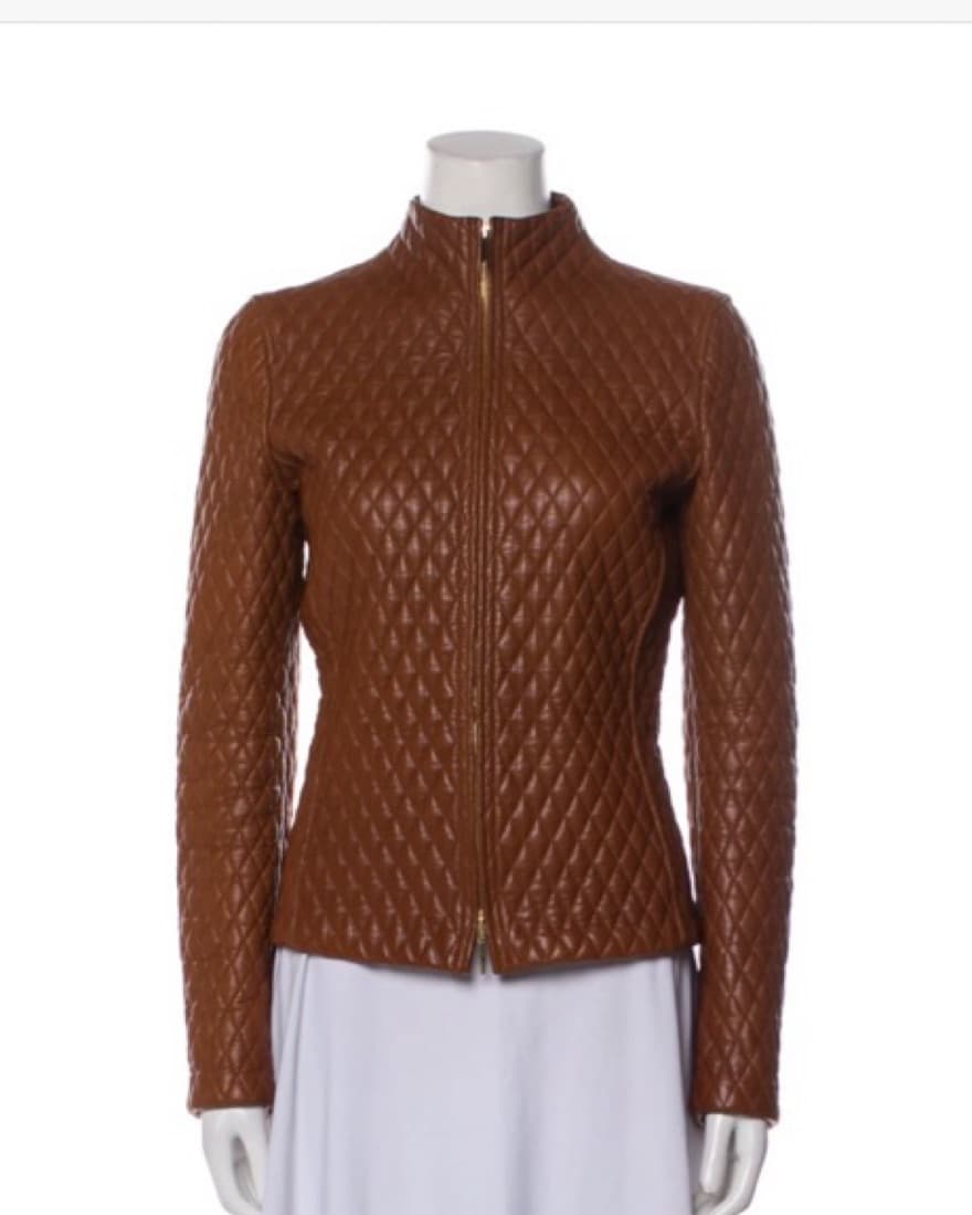 Gucci Quilted Brown Leather Jacket - Image 1