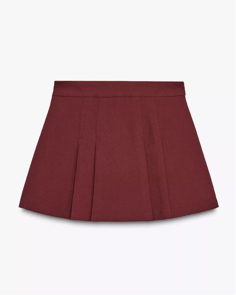 Burgundy Pleated Skort - Image 6