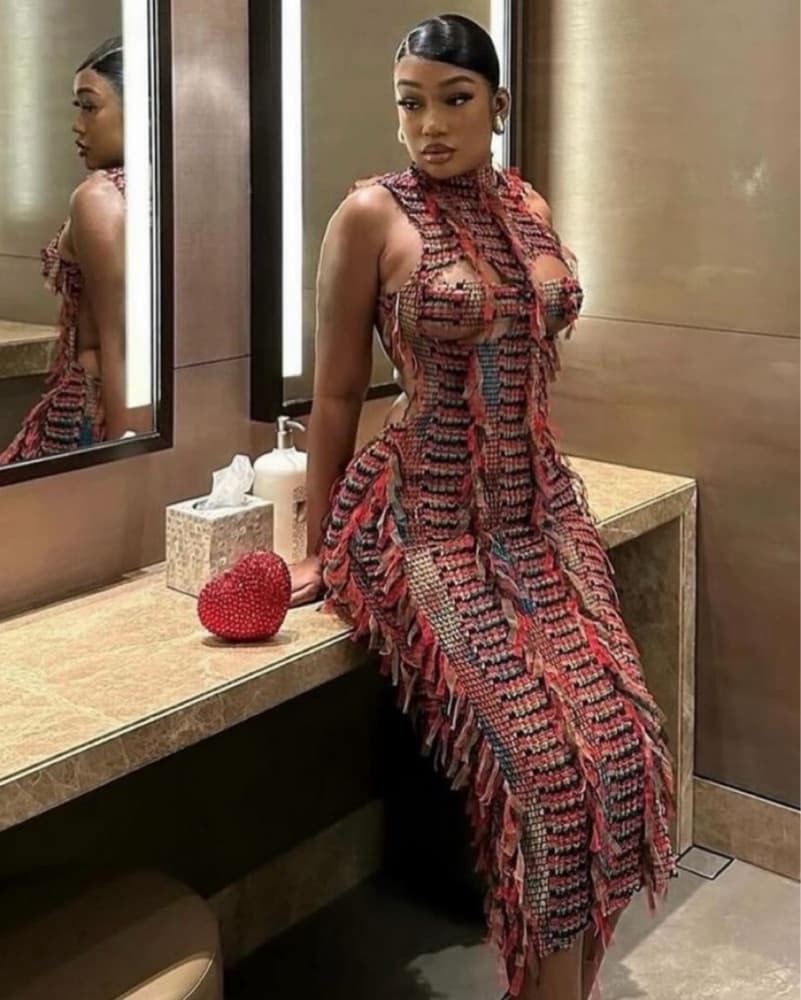 Vibrant Fringed Midi Dress - Image 2