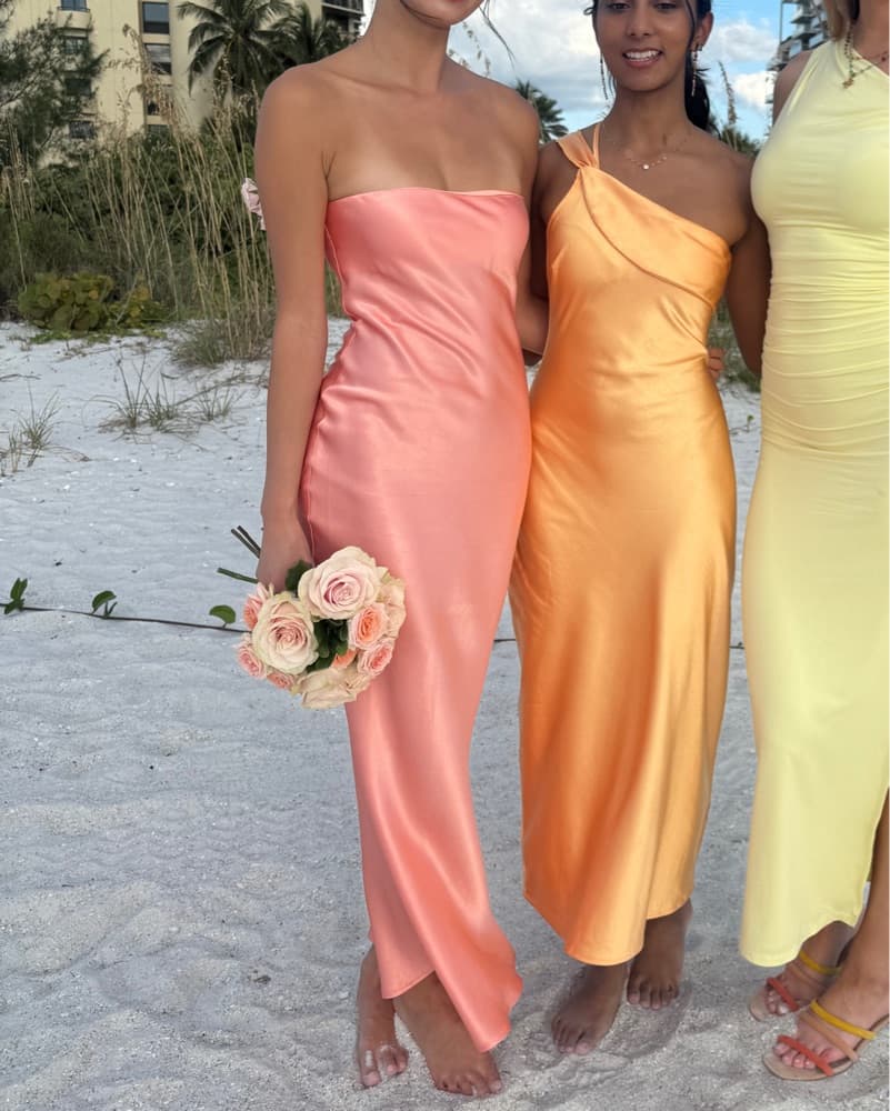Revolve strapless Coral Dress - Image 3