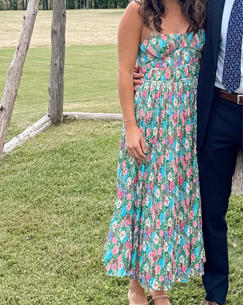 Zara Pleated Floral Dress - Image 1