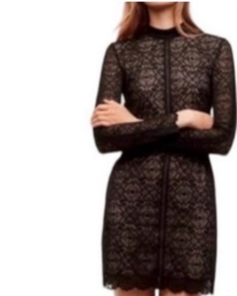 Elegant Black Lace Midi Dress - Image 1