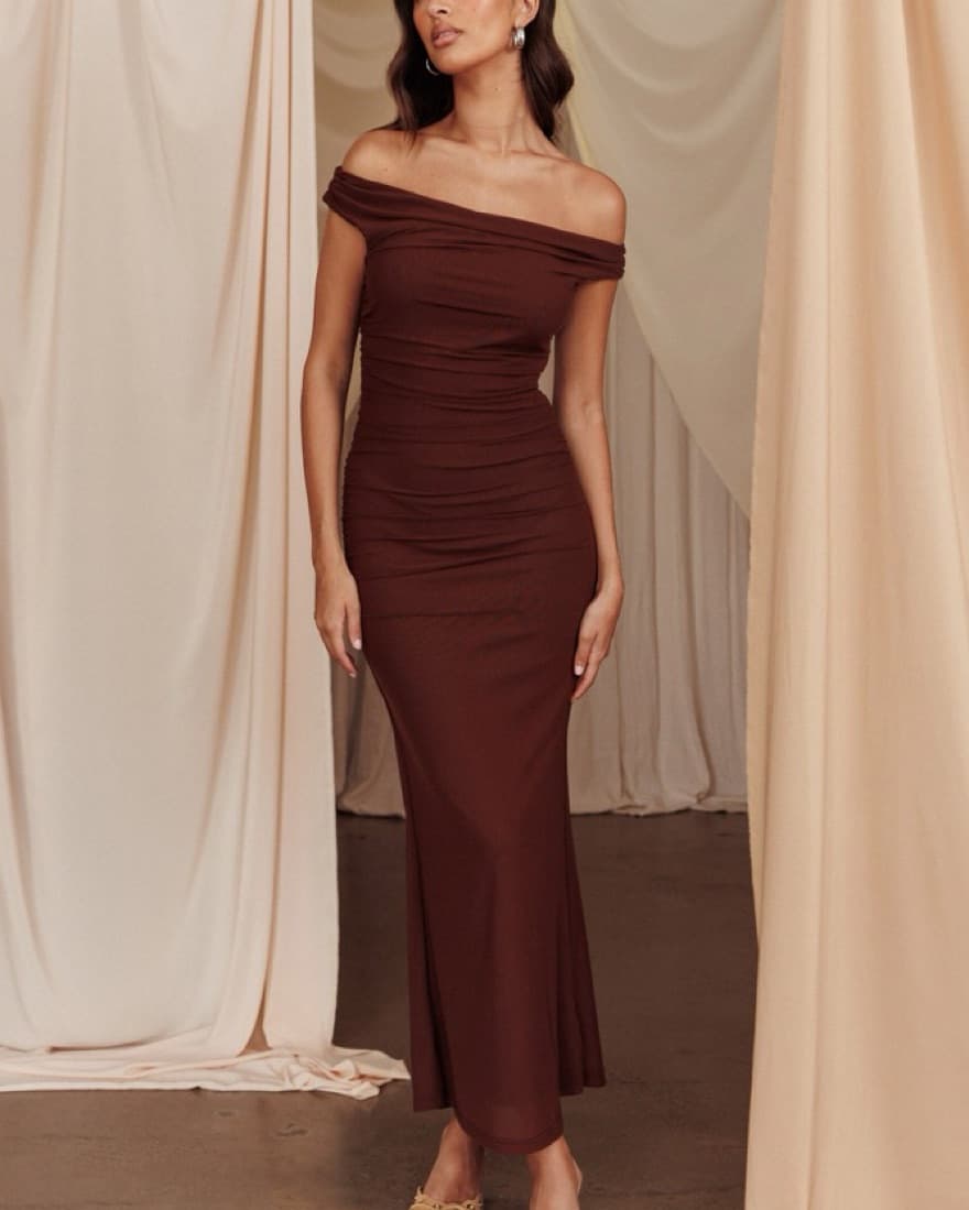 Off Shoulder Mesh Dress - Image 3