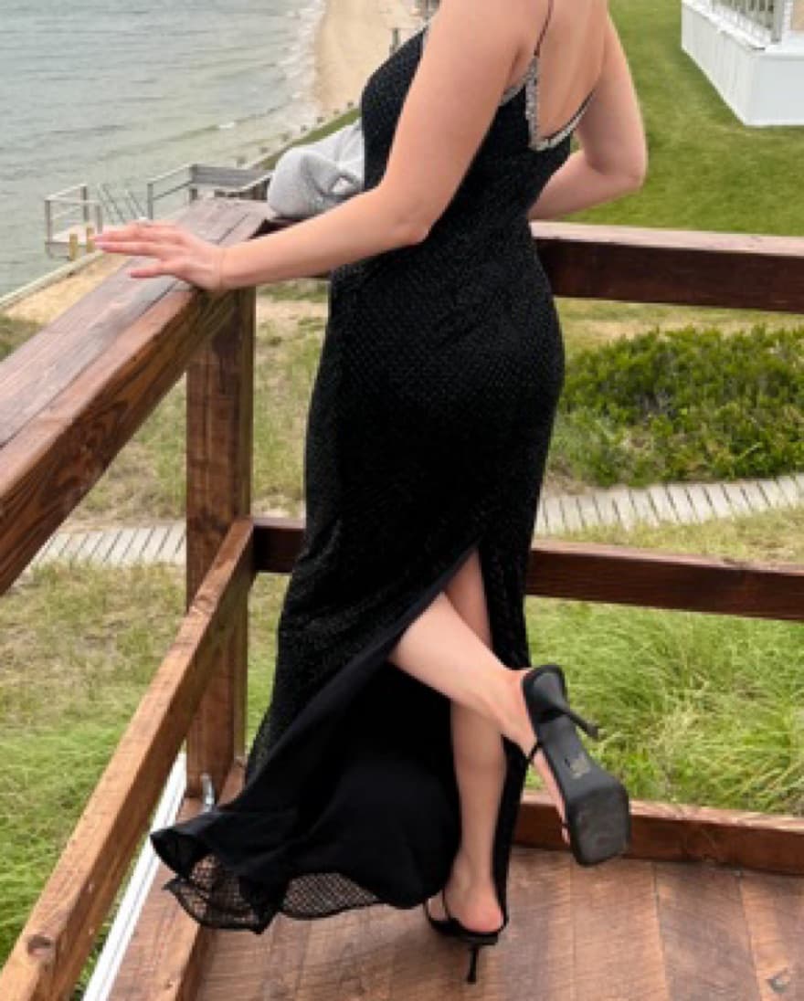 Beaded Spaghetti Strap Gown  - Image 4