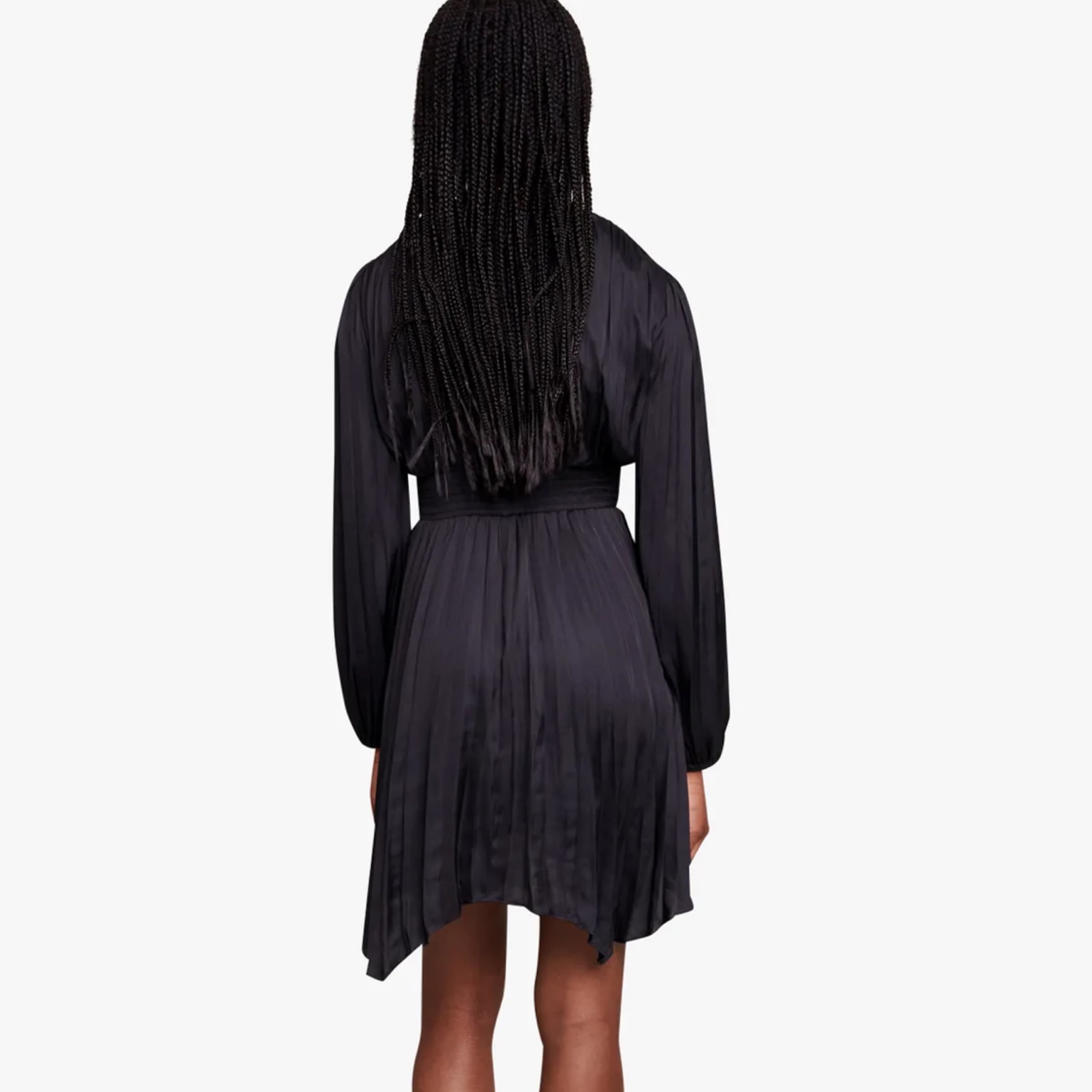 Maje Black Satin Mini Dress - Image 2