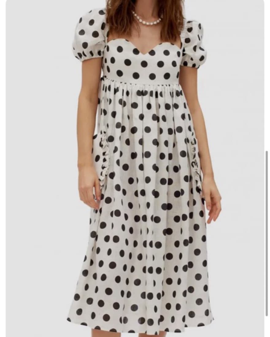 Sleeper Picnic Linen Dress - Polka Dots  - Image 1