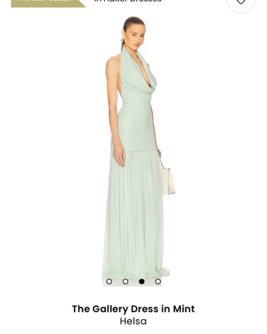 Elegant Mint Green Halter Dress - Image 3