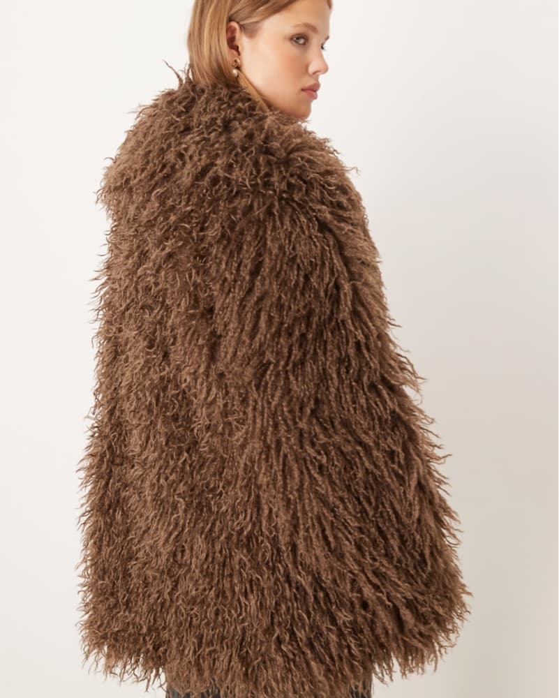Brown Mongolian Faux Fur Cost  - Image 3