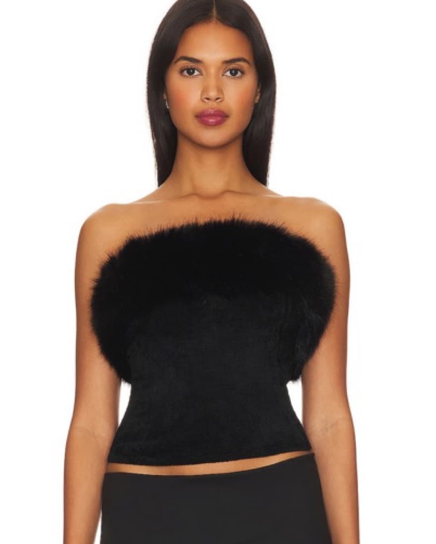 Majorelle Faux Fur Tube Top - Image 1