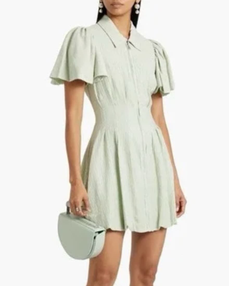 Simkhai Pleated Puff-sleeve Mini Dress - Image 2