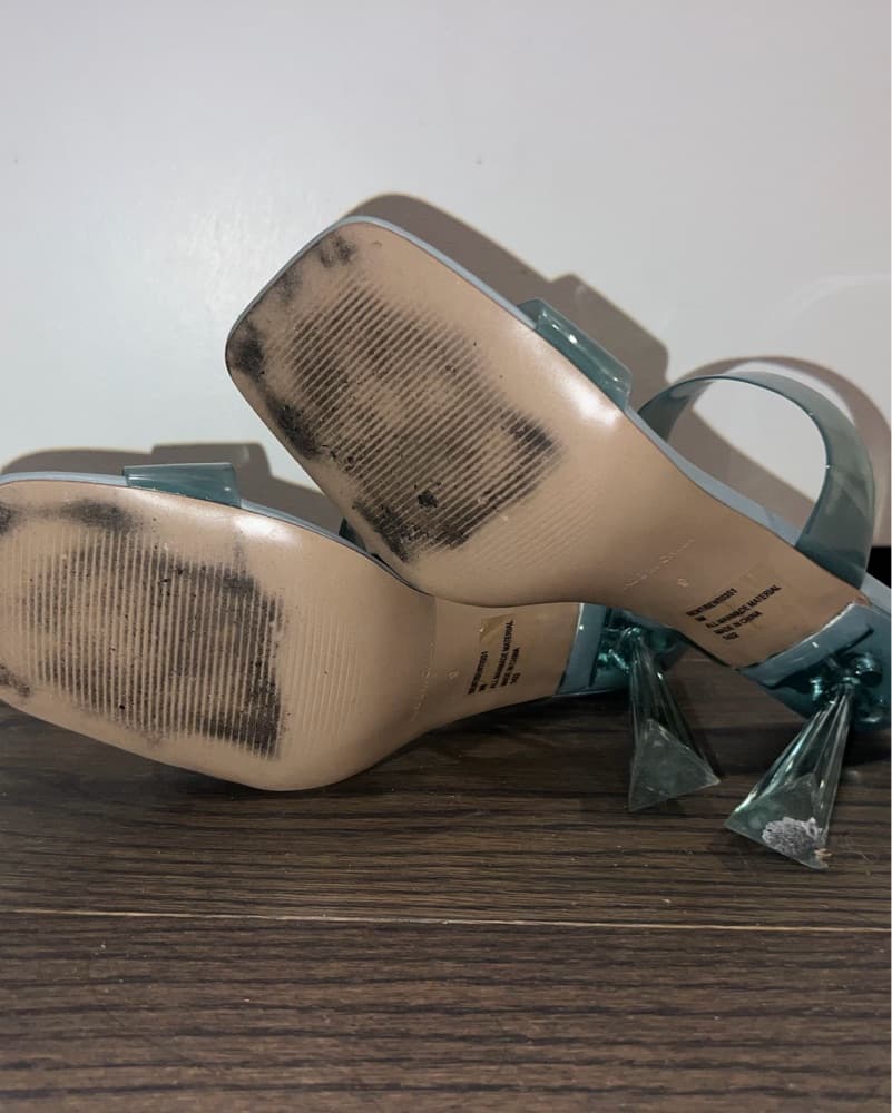 Steve Madden Bent Lucite Sandal Blue 9 - Image 4