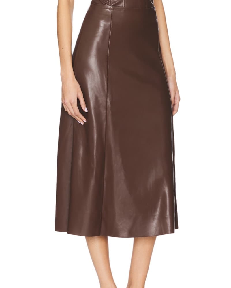 Brown Vegan Midi Skirt - xs - Image 4