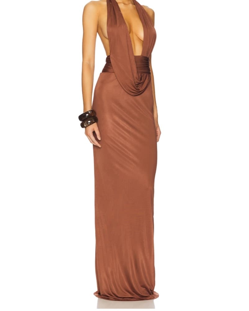 Retrofete brown Gown - Image 3