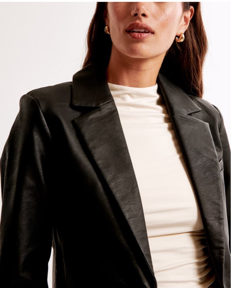 A&F Vegan Leather Blazer - Image 2