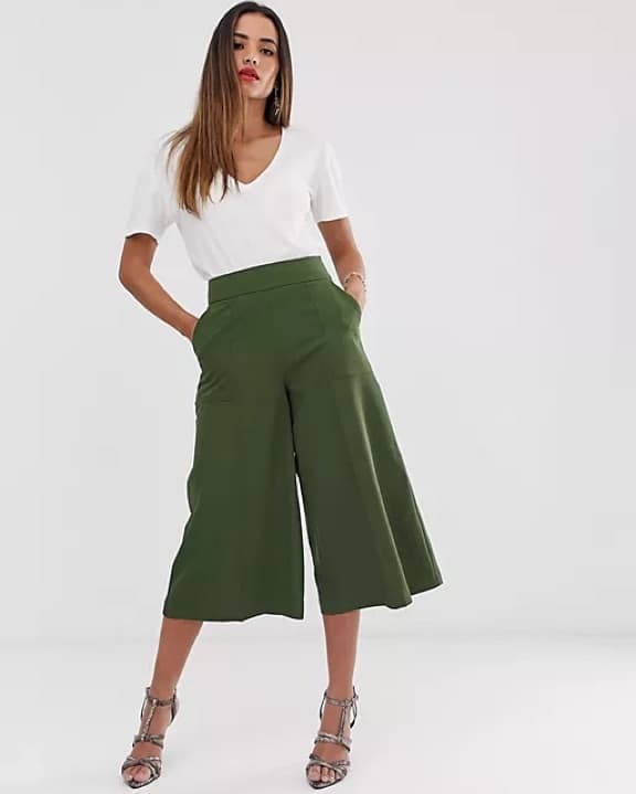 NWT ASOS forest green tailored culottes  - Image 1