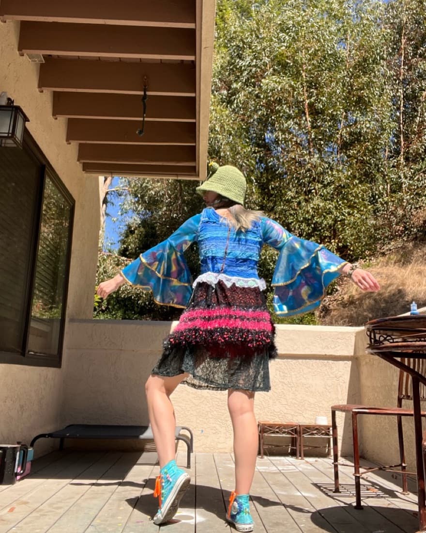 outer space galaxy dress (upcycled)  - Image 2