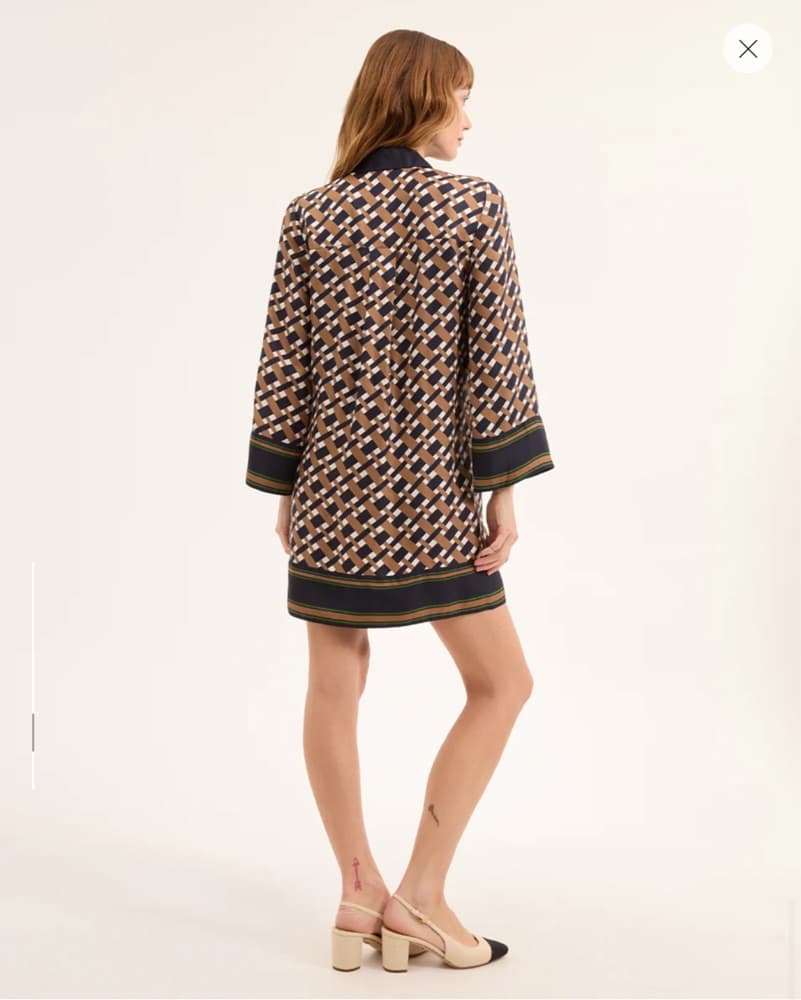 Veronica Beard Sumatra Cotton Dress Navy - Image 3