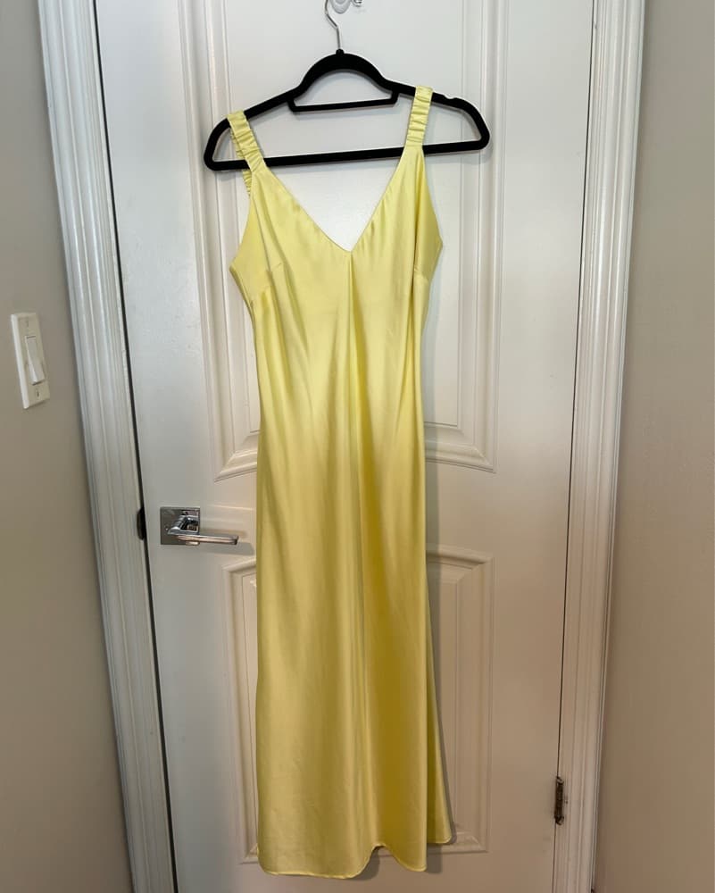 Yellow Silk Slip Dress - Image 1
