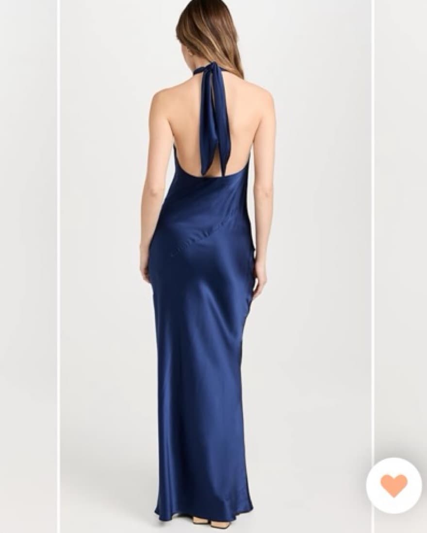 Navy Silk Gown - Image 2